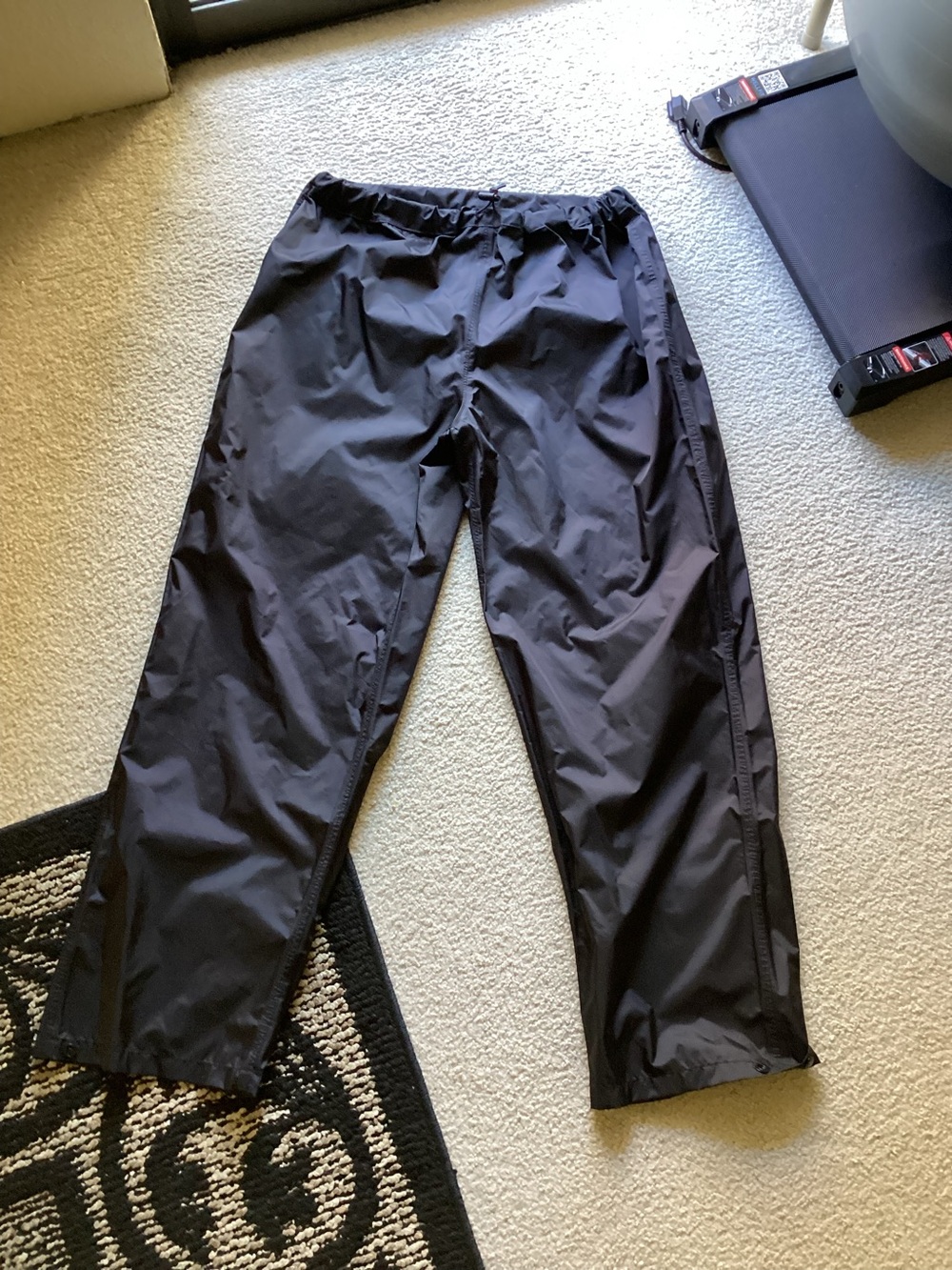 Men's Black Water-Resistant Rain Pants
